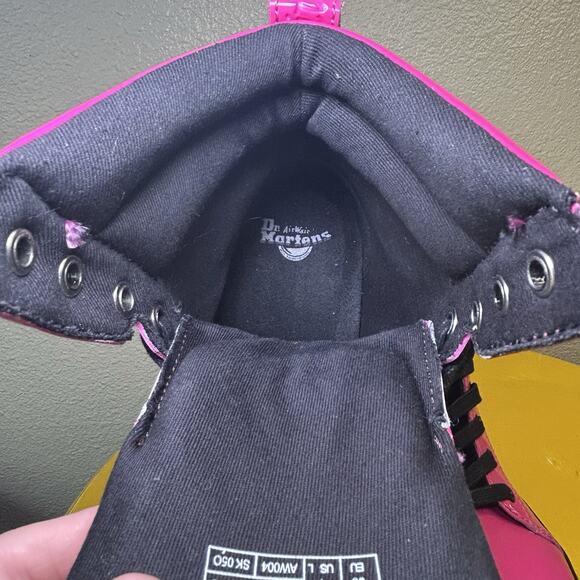 Dr Martens Hot Pink Mix Lamper Boots High Top Women's US 7 Patent Leather Docs - Picture 11 of 16